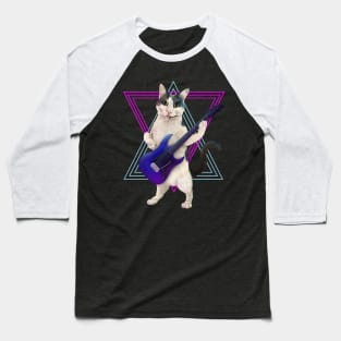 Cat playing electric guitar Baseball T-Shirt